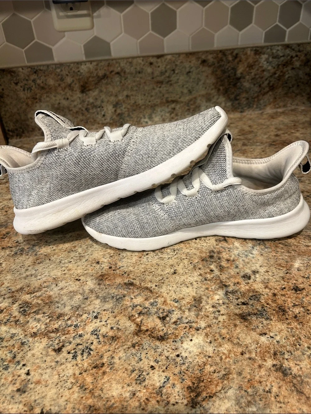 Women's Adidas Cloudfoam Pure 2.0 Shoes - White/Black Size 8 Running Sneakers